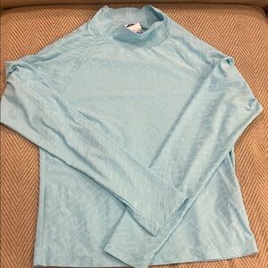 Nike Sky Blue Patterned Long Sleeve Athletic Under-Shirt